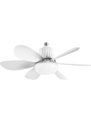Vantilatörü LED Işık 3 Renk Işık Sıcaklığı Ayarlanabilir 3 Kademe Hız Modu Sessiz 52 cm Çap 6 Kanat Uzaktan Kumandalı Vantilatör (Beyaz)
