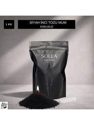 Inci Tozu Mum 1 kg Siyah - Kokusuz (20 Adet Fitil Hediyeli)