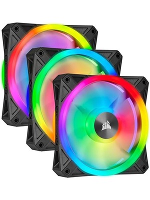 Ql Serisi, Icue QL120 Rgb, 120MM, Pwm, Lighting Node Core Rgb Kontrolcü Dahil, Rgb Fan, 3'lü Paket (CO-9050098-WW)