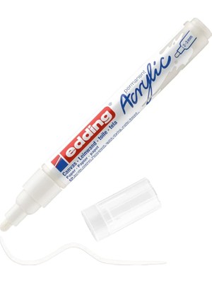 5100 Akrilik Markör Orta - Beyaz - 1 Su Geçirmez Akrilik Markör - Yuvarlak Uçlu 2-3 mm