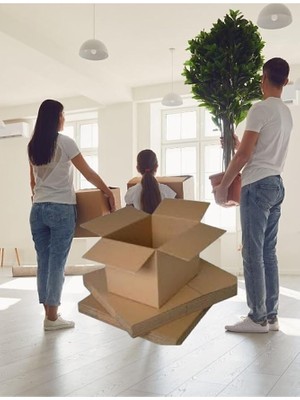 60X40X30 10 Adet Taşıma Kolisi Çift Oluklu Boş Koli, Taşınma Kolisi