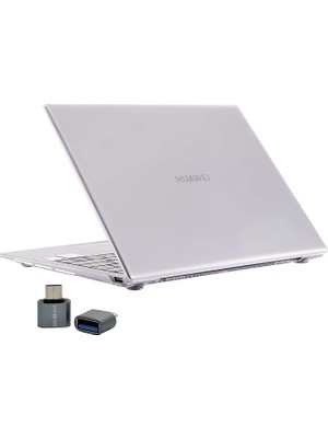 Matebook x Pro 13.9 Kılıf Uyumlu Kristal Parlak Şeffaf Sert Hard Case Ince Hafif Parmak Izi Bırakmaz Koruma 2019-2021 Şeffaf