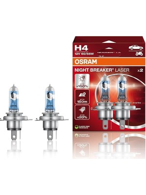 H4%150 Fazla Işık Night Breaker Laser 12V