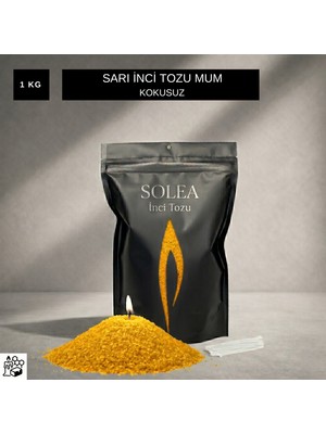 Inci Tozu Mum 1 kg Sarı - Kokusuz (20 Adet Fitil Hediyeli)