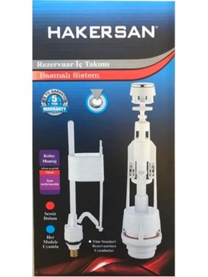 Bemy Ticaret Hakersan Basmalı Sistem Rezervuar İç Takımı Klozet Sifon İçin Şık ve Dayanıklı Tasarım
