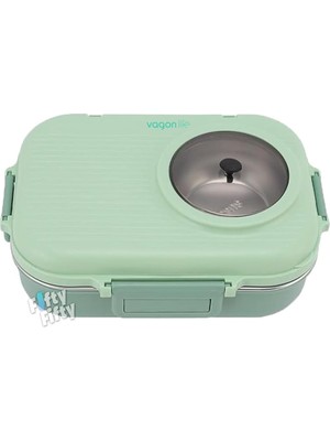1100 ml Çorba Kaseli-Metal Kaşıklı Paslanmaz Çelik Bento Lunch Box Yeni Nesil Sefer TASI-FFBL70100