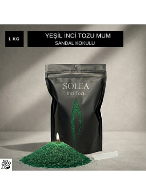Inci Tozu Mum 1 kg Yeşil - Sandal Kokulu (20 Adet Fitil Hediyeli)