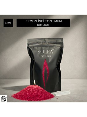 Inci Tozu Mum 1 kg Kırmızı - Kokusuz (20 Adet Fitil Hediyeli)