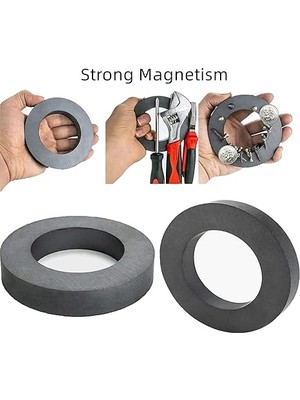 Magneteksan Ferrit - Halka Seramik Siyah Kömür Mıknatıs Ø70X32X10 mm (1 Adet)