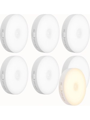Set Hareket Sensörlü Gece Lambası – USB Şarjlı 4000K Gün Işığı LED – Duvar, Dolap, Merdiven, Başucu Için Akıllı Işık