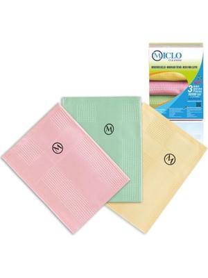 Cleanıng | Mikrofiber Temizlik Bezi 3'lü Set | Sihirli Bez | Cam, Ayna Bezi | Soft Seri