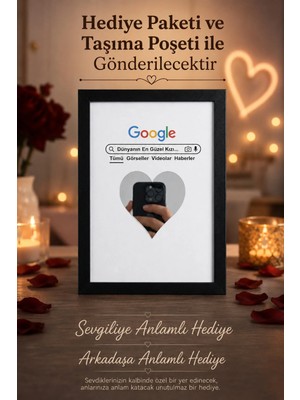 BirbeyStore Aynalı Ahşap Tablo Sevgiliye Eşe Arkadaşa Özel Anlamlı Hediye Dekoratif Duvar Süsu