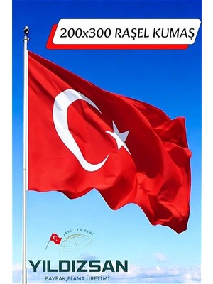 cm Raşel Kumaş Dikim Türk Bayrağı 1. Kalite
