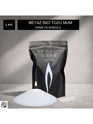 Inci Tozu Mum 1 kg Beyaz - Vanilya (20 Adet Fitil Hediyeli)