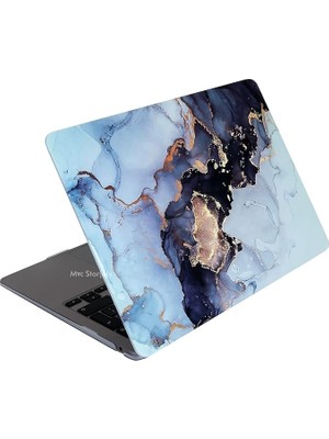 MacBook Air 13.6 Inç Mermer Desenli Kılıf A2681 A3113 A3240 A3449 M2 M3 M4 M5 Uyumlu Sert Kapak Hard Case Gri