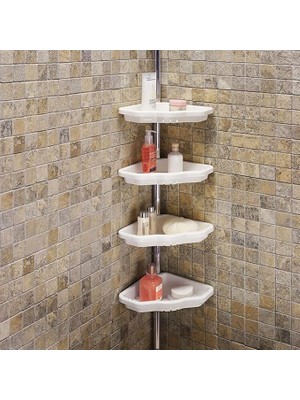 Banyo Köşe Rafı, Aluminyum, Beyaz