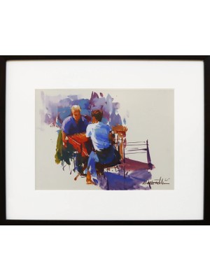 Muguetarts Tavla Sever Orjinal Guaj Boya Tablo - Mehmet Najafzadeh Eseri 47X38 cm