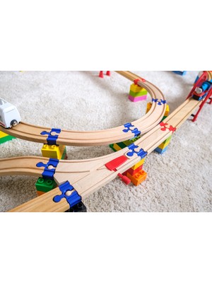 September 3D LEGO & Ahşap Tren Yolu Aparatı DUPLO® Modeli Unisex Hediyelik Oyun Seti