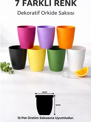 Arkhelais Saksı - Orkide Saksısı - Dekoratif Saksı - Orkide Dış Saksısı - 7 Adet - 12 Pot Üretim Saksısı