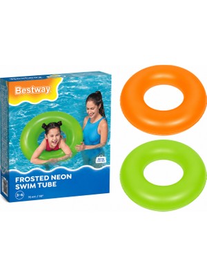 Bestway Frosted Neon Şişme Çocuk Simidi 76 cm – 3-6 Yaş – Neon Renkli Deniz ve Havuz Simidi