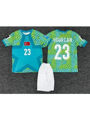 Rodak Spor Uğurcan Çakır Milli Takım Çocuk Futbol T-Shirt Mavi Kısa Kol Rahat Kullanım İçin