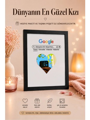 BirbeyStore Dünyanın En Güzel Kızı Sevgililer Günü Hediyesi Ahşap Aynalı Tablo Anlamlı Hediye