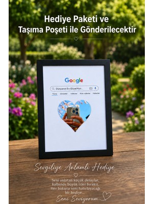 BirbeyStore Dünyanın En Güzel Kızı Ahşap Aynalı Tablo Sevgililer Günü Anlamlı Hediye
