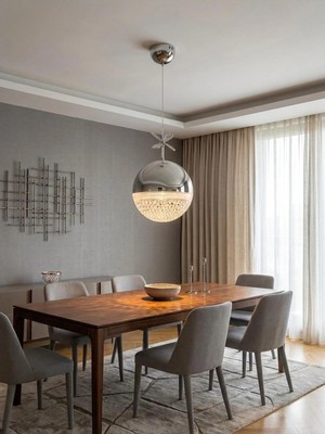 Madrid Model Gümüş 3 Renk Modu Ledli Sarkıt Modern Salon Mutfak Çocuk Yatak Odası LED Avize