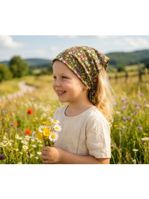 Eylülce Butik Kız Çocuk Bandana %100 Pamuk Yakmaz-Terletmez-Kaymaz Yazlık Bandana Fular (45*45 Cm)
