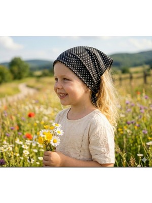 Eylülce Butik Kız Çocuk Bandana %100 Pamuk Yakmaz-Terletmez-Kaymaz Yazlık Bandana Fular (45*45 Cm)