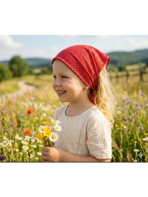 Eylülce Butik Kız Çocuk Bandana %100 Pamuk Yakmaz-Terletmez-Kaymaz Yazlık Bandana Fular (45*45 Cm)