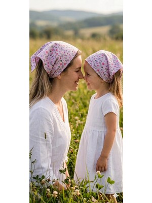 Eylülce Butik Anne Kız Kombin Saç Bandanası Takım Yazlık Ürün %100 Pamuklu Poplin Kumaş ( Anne Kız Ikili Fiyatıdır)