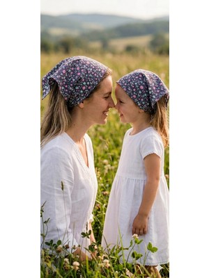 Eylülce Butik Anne Kız Kombin Saç Bandanası Takım Yazlık Ürün %100 Pamuklu Poplin Kumaş ( Anne Kız Ikili Fiyatıdır)