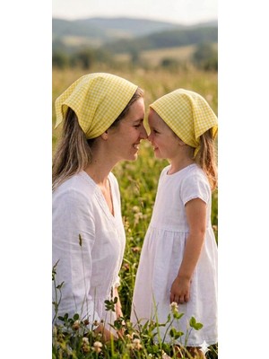 Eylülce Butik Anne Kız Kombin Saç Bandanası Takım Yazlık Ürün %100 Pamuklu Poplin Kumaş ( Anne Kız Ikili Fiyatıdır)