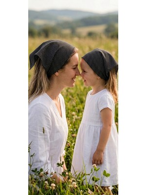 Eylülce Butik Anne Kız Kombin Saç Bandanası Takım Yazlık Ürün %100 Pamuklu Poplin Kumaş ( Anne Kız Ikili Fiyatıdır)