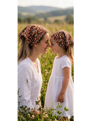 Eylülce Butik Anne Kız Kombin Saç Bandanası Takım Yazlık Ürün %100 Pamuklu Poplin Kumaş ( Anne Kız Ikili Fiyatıdır)