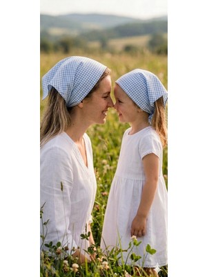 Eylülce Butik Anne Kız Kombin Saç Bandanası Takım Yazlık Ürün %100 Pamuklu Poplin Kumaş ( Anne Kız Ikili Fiyatıdır)