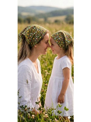 Eylülce Butik Anne Kız Kombin Saç Bandanası Takım Yazlık Ürün %100 Pamuklu Poplin Kumaş ( Anne Kız Ikili Fiyatıdır)