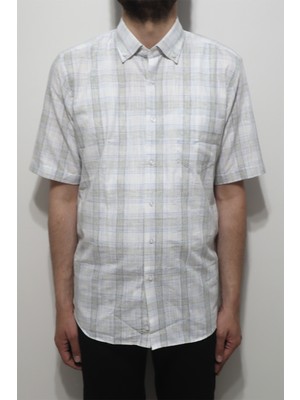Cliente Fistan Store Erkek Ekose Klasik Kesim Rahat Kalıp Tek Cepli Kısa Kollu Pamuklu Yazlık Gömlek