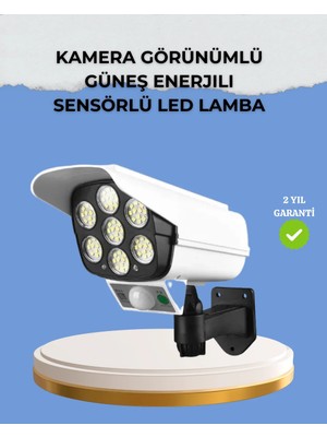 Lims Store Kamera Görünümlü Solar LED Lamba Hareket Sensörlü Uzaktan Kumandalı Bahçe Duvar Aydınlatması
