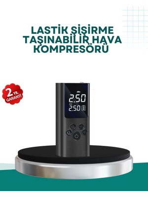 Lims Store LED Işıklı Dijital Hava Pompası Taşınabilir Araba Bisiklet Uyumlu Kompakt Ölçü