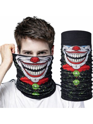 Go İthalat Joker Yüz Baskılı Baf Bandana - Çok Amaçlı Boyunluk Bandana 2 No (5615)