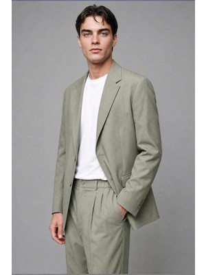DeFacto Oversize Akışkan Kumaş Haki Blazer Ceket H7042AX26SM
