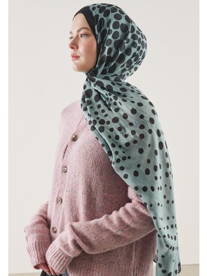 Fresh Scarfs Polka Dots Desen Rami Şal Okyanus