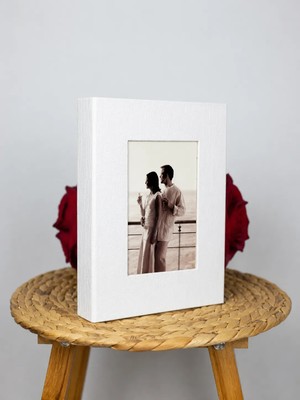 Rabsev 15x21cm 200 Fotoğraf Kapasiteli Lüks Pencereli Deri Fotoğraf Albümü