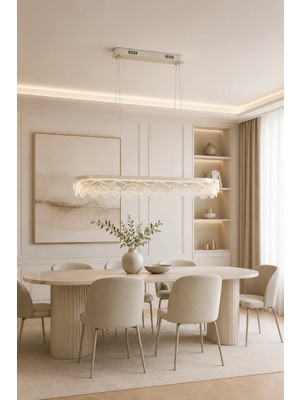 Taşcan Aydınlatma Florencia Krom Sarkıt LED Avize Modern Luxury Salon Yemek Masası Üzeri Avize