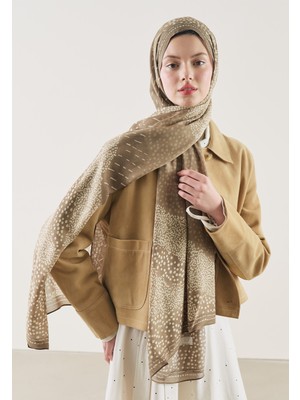 Fresh Dot Elegance Desen Rami Şal Vizon