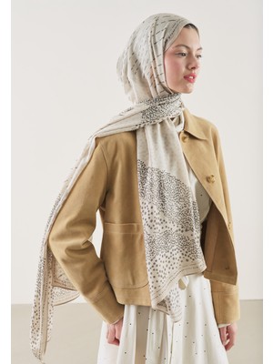 Fresh Scarfs Dot Elegance Desen Rami Şal Bej