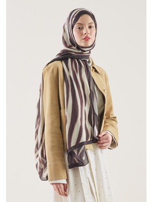 Fresh Scarfs Zebra Desen Rami Şal Bordo
