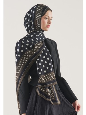 Fresh Scarfs Puantiye Desen Rami Şal Siyah